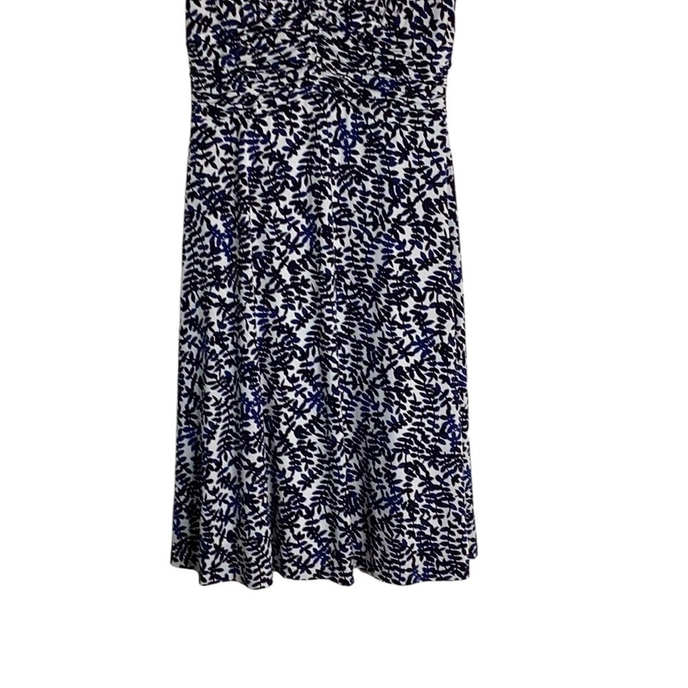Jones Wear Sleeveless Navy/White  Polyester Business Casual Print Dress Size 8 - Picture 5 of 12